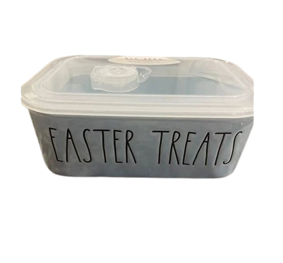 TREATS Letters Rectangle EASTER Leftovers LL Dunn Black Vent Blue Kitchen Bowl Easter with Rae and Lid Ceramic