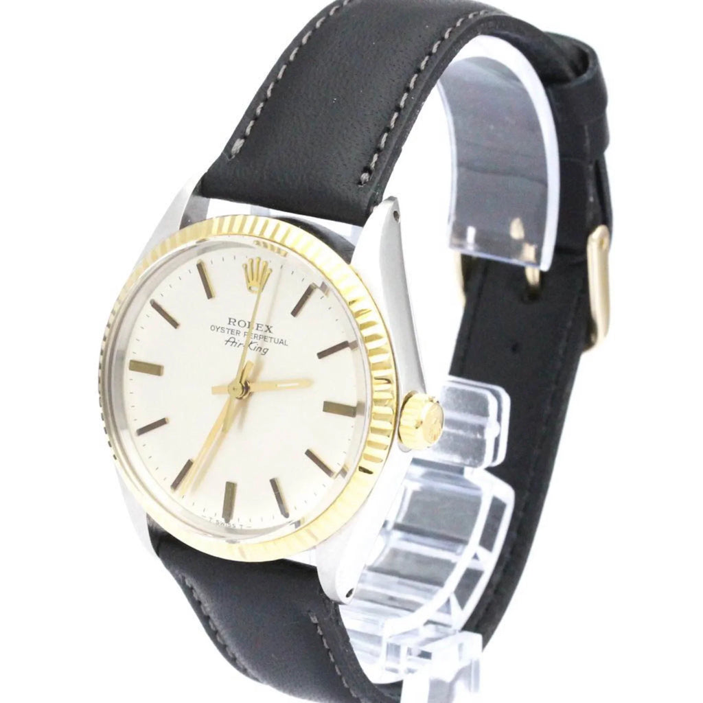 Yellow Used Steel Oyster Vintage Authenticated BF560275 18K Gold ROLEX Watch Mens Perpetual Airking
