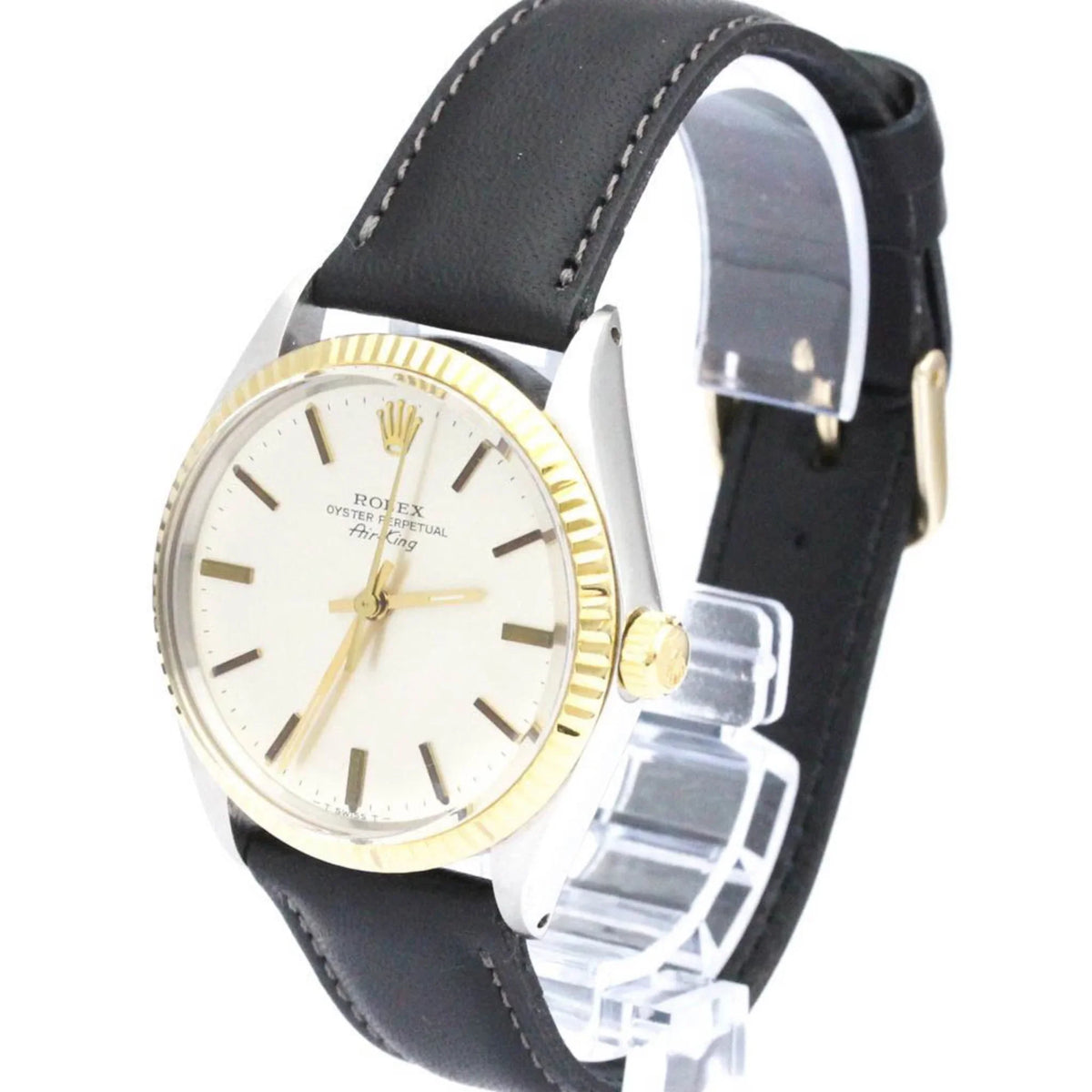 Yellow Used Steel Oyster Vintage Authenticated BF560275 18K Gold ROLEX Watch Mens Perpetual Airking