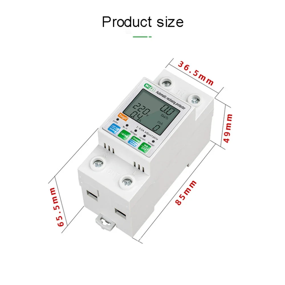 Rail Wattmeter Power Energy Din Home 220V 63A Alice Monitor WIFI Timer 110V Meter Google Meter Smart Alexa Life KWh Smart Xiaomi