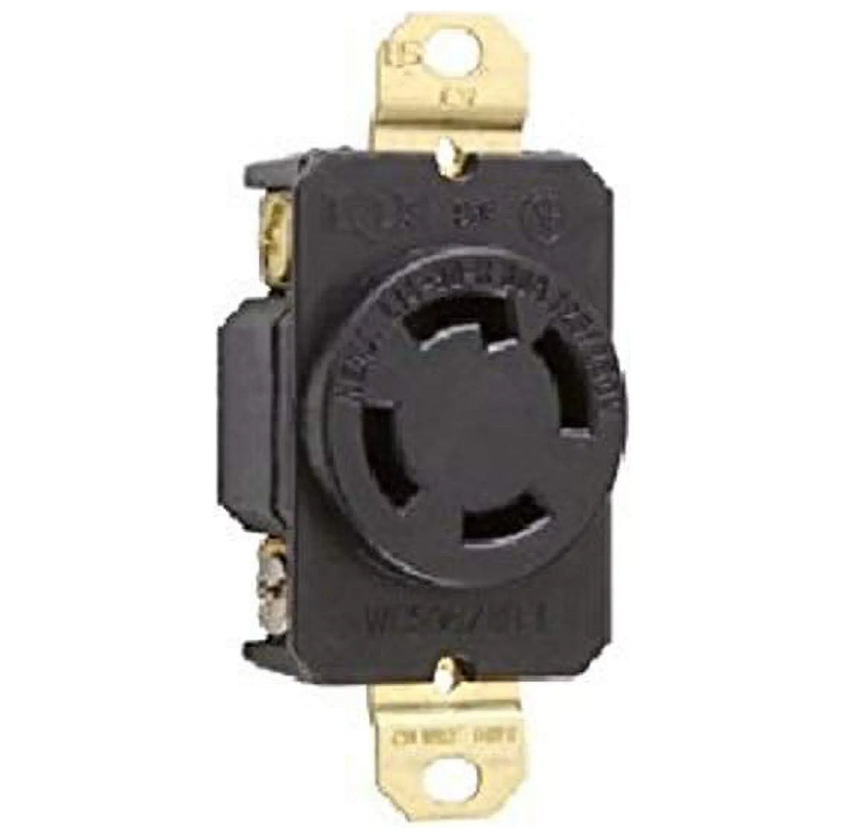 Blk Turnlok Volt Flush L14-30R Amp Receptle 3-Phase Industrial NEMA 30 Specification Single Grade 125/250 Mount