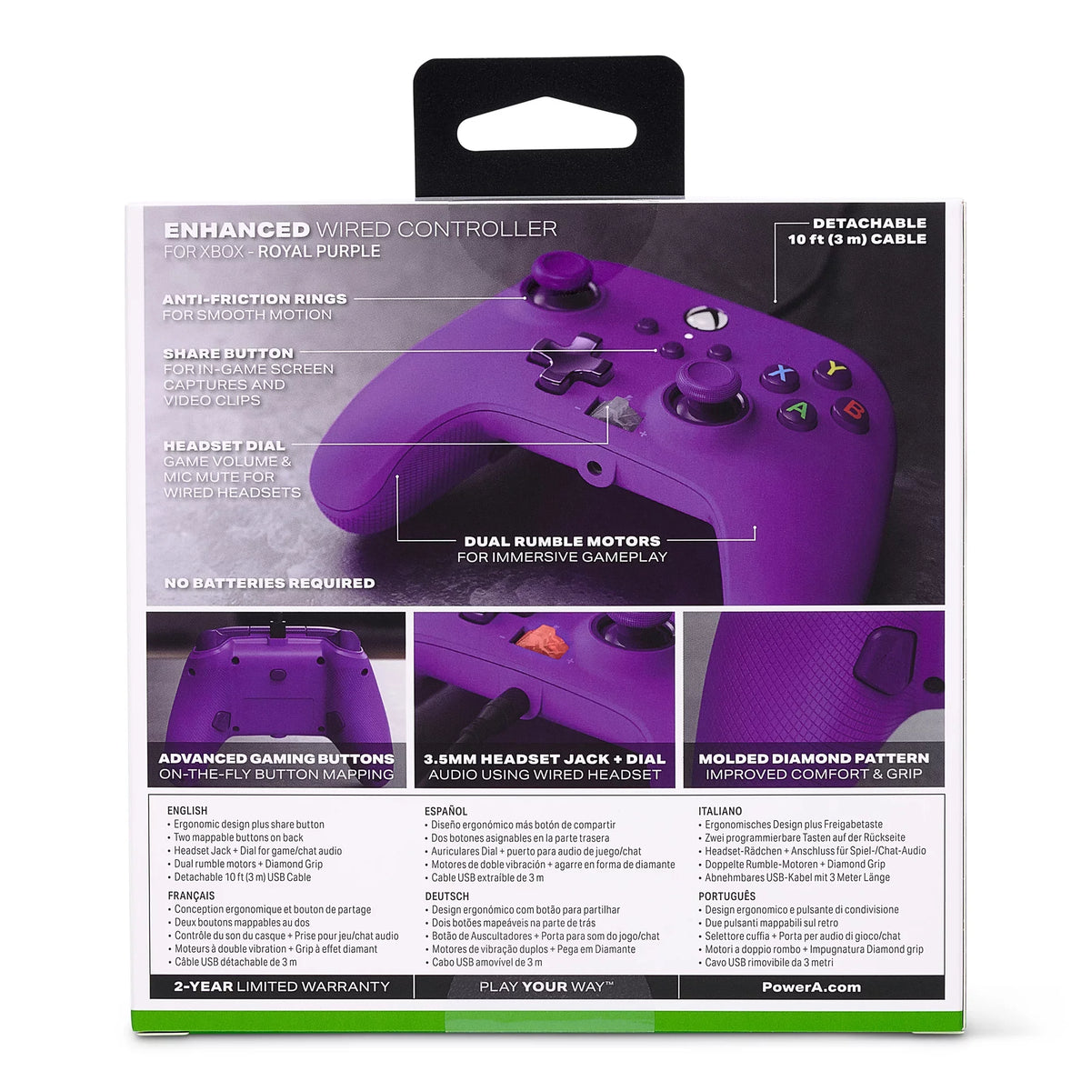 X|S Enhanced Xbox for - Wired PowerA Series Purple Royal Controller
