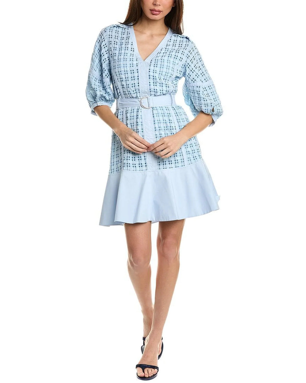 Phillip Blue Check Dress, Taffeta Lim 4, womens 3.1