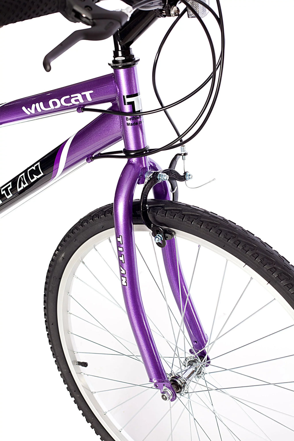 Wildcat Black and Women's Purple Mountain 18-Speed Titan Bike,