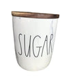 (SMALL Home with Marble wood lid SUGAR Rae Dunn Canister size)