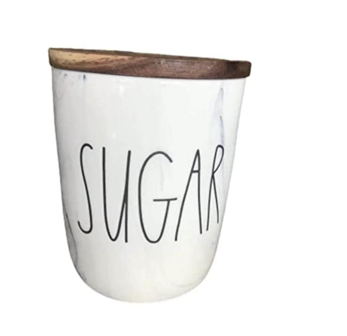 (SMALL Home with Marble wood lid SUGAR Rae Dunn Canister size)