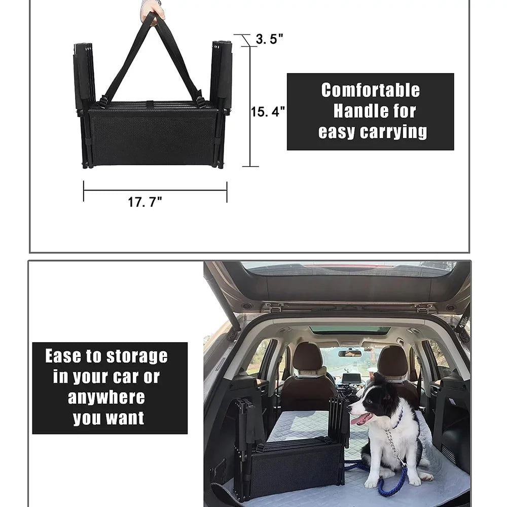 Nonslip Stairs Steps Stairs,Lightweight Portable 4 Foldable for Ramp,Metal Pet High Frame Beds,Trucks,SUV,Car Sunb