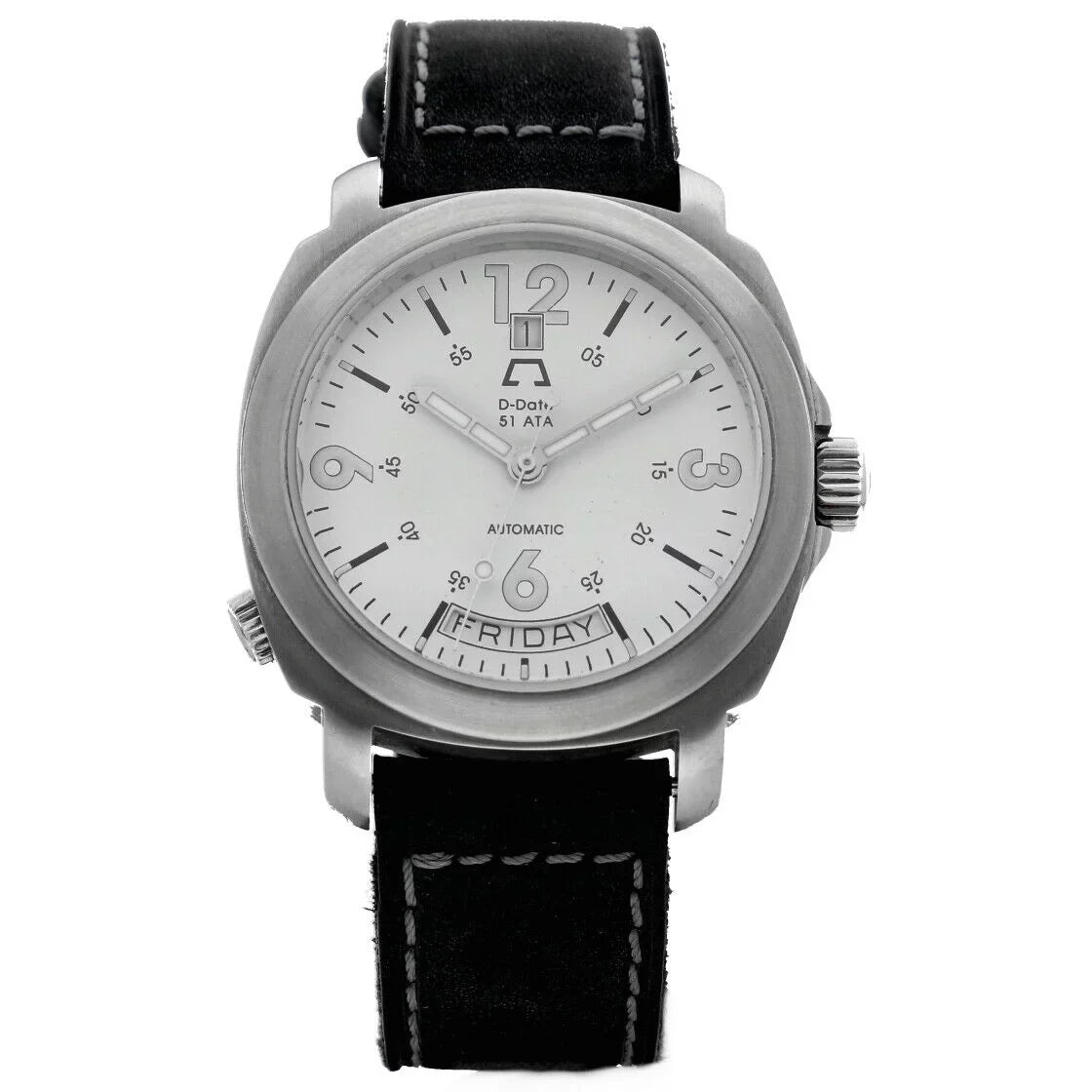Automatic Leather 2006 Ivory 51ETA Date Men's D-Date Dial Anonimo 43mm Day Watch