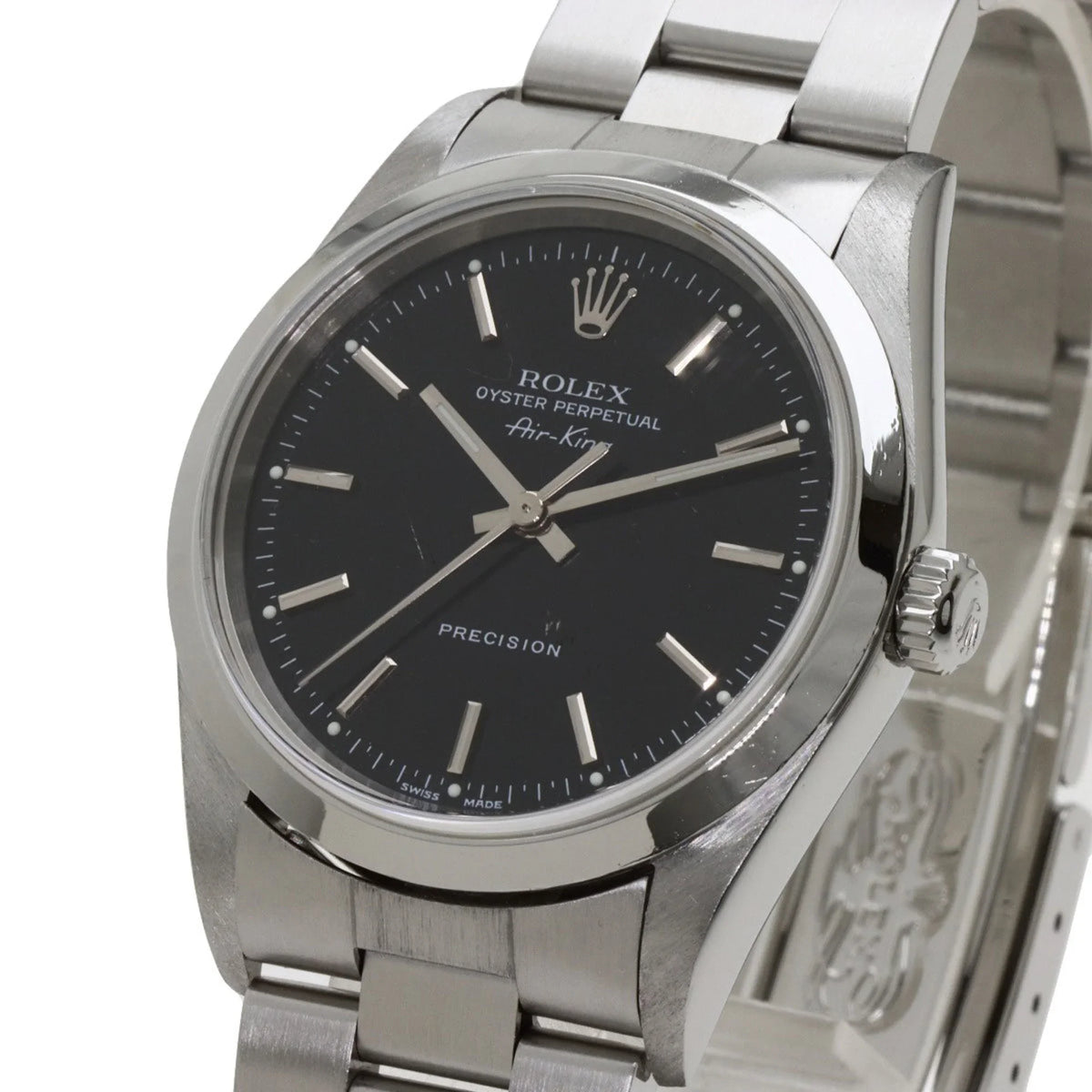 ROLEX Pre-Owned Steel Stainless 14000M Watch (Good) SS Rolex King Air Men's