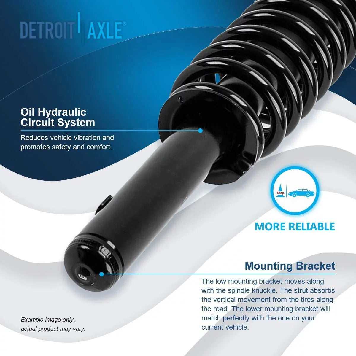Struts Spring for Assembly 2 w/Coil Axle 1998 Install CR-V 1999 Quick 1997-2001 Struts Detroit Ready Replacement Complete Struts 2000 - Honda Front