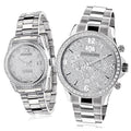 Set Watch Stainless 3.5ct and Diamond Hers Steel Watches: His