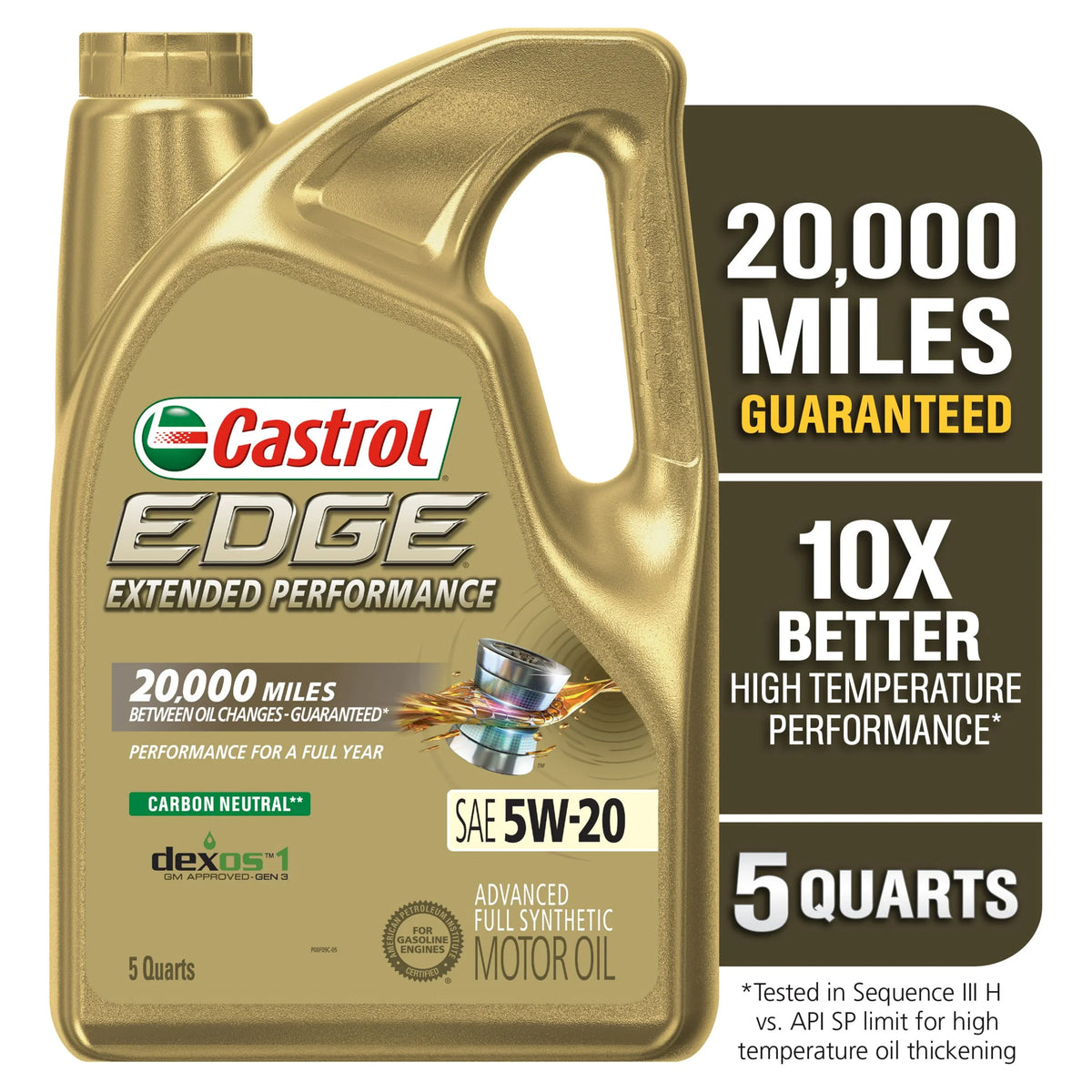 EDGE Oil, Castrol Quarts Advanced Extended 5W-20 5 Synthetic Motor Performance Full