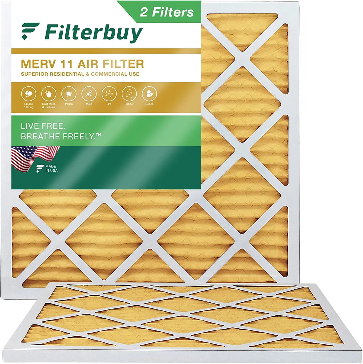 Furnace HVAC Air Pleated Filterbuy 11 AC MERV (2-Pack) Filters 23.5x23.5x1