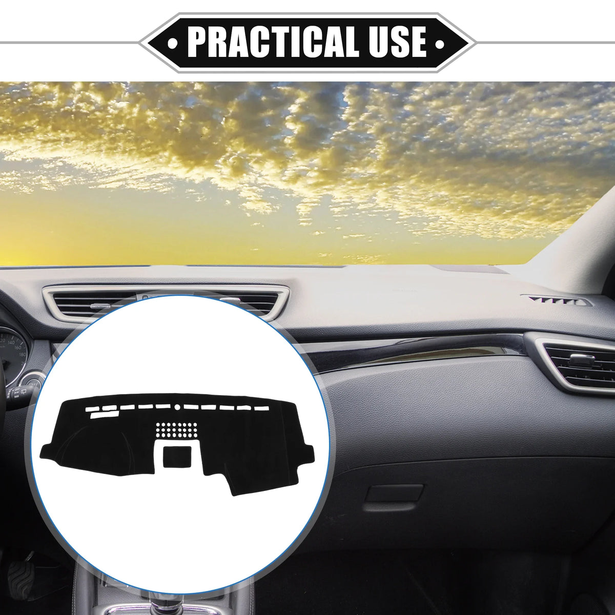 Cover 2015-2020 Bargains F150 Dashboard Unique for Console Mat Car Protective Ford Center Compatible Polyester