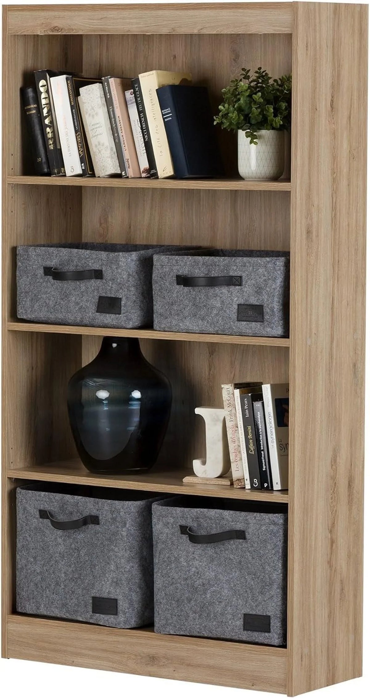 4-Shelf Bookcase-Morgan Cherry, Axess 58-Inch