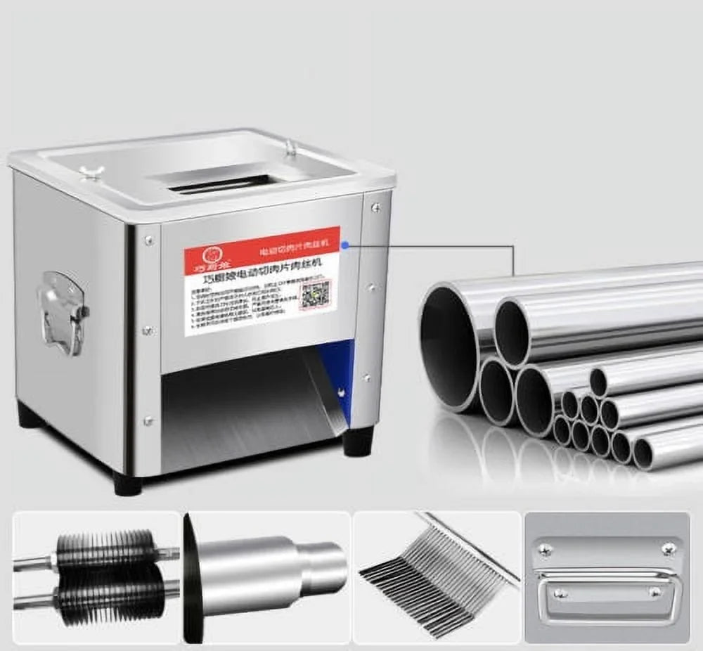 beef 110V Steel Meat Commercial 3.5mm cutter 850W, slicer Machine Stainless Tool Electric Cutting TOPCHANCES meat