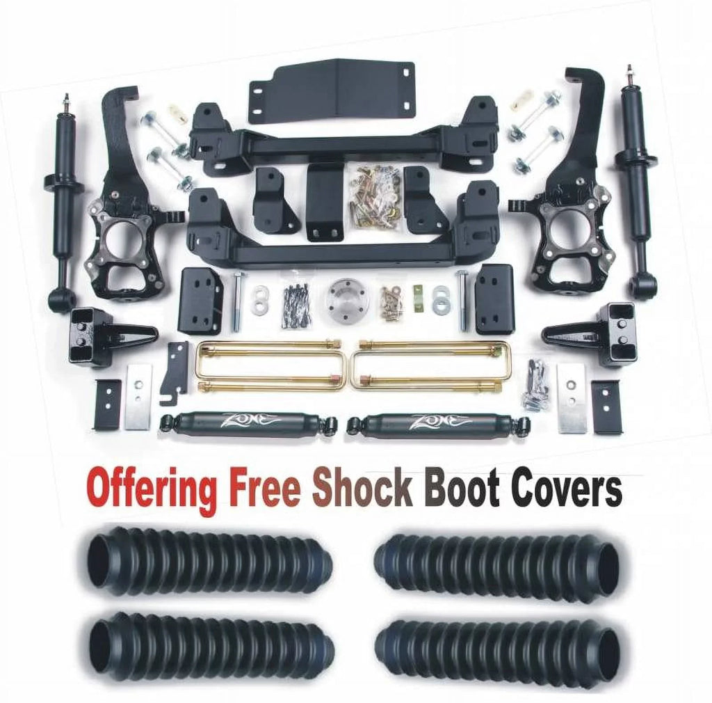 4WD System Suspension 2009-2013 6" Boot With F10N/ZONU3100X2 Ford Fits Free ZoneOffRoad F150 Protectors