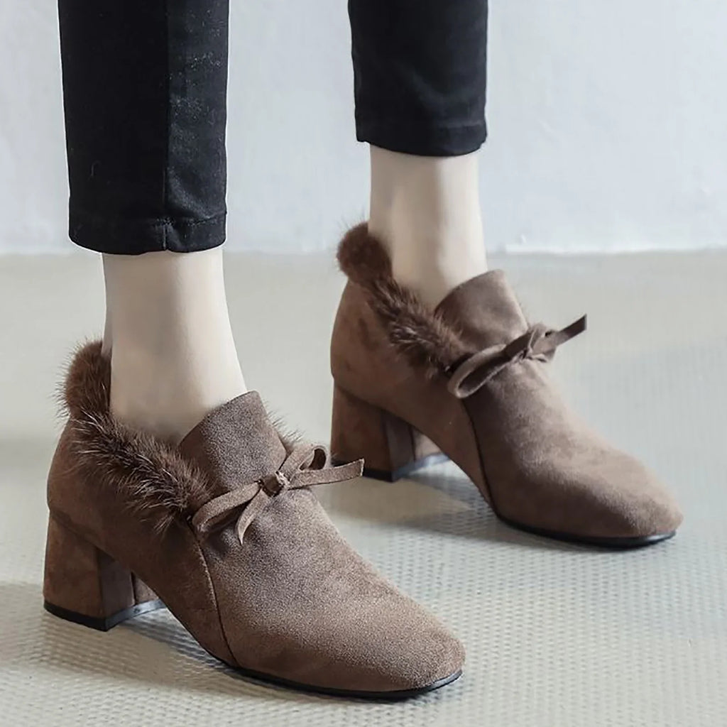 PMUYBHF Winter Warm Boots Platform Walking Shoes Women Snow Thick Durable Shoes 2023 Shoes Ankle for Dress Flat Plush Ladies