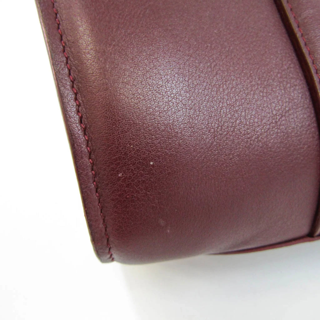 Tote Leather Women's Cartier Bordeaux Pre-Owned Bag (Good) Cabochon