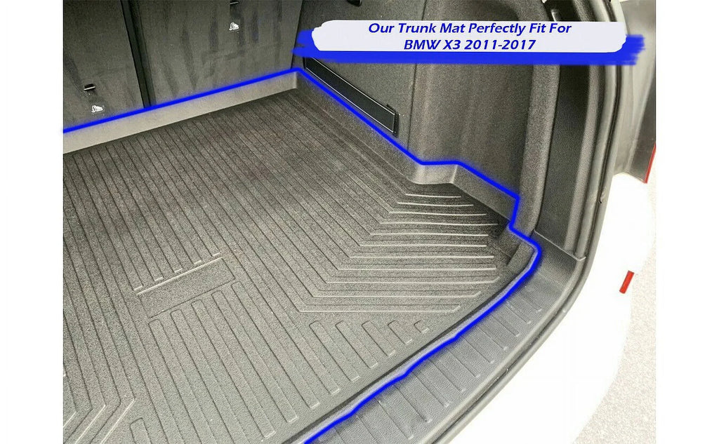 Laser – Weather-Resistant Mats for Trunk Non-Slip Easy to X3 EACCESSORIES – – 2011-2017 Cars Pre-Cut Trunk Lip Cargo – Raised – for Install Mat Liner EA Car Mat BMW Design with Rubber Trunk