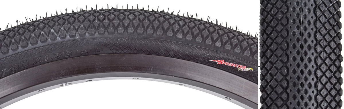 Bead Tire Tire: 20" x 1.75" Black Speedster Co. BMX Folding Vee