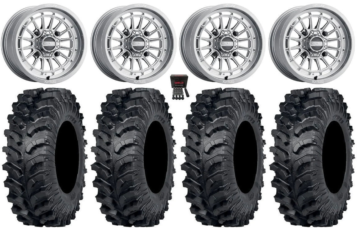 Ranger 34" Contrast MetalFX 1000 PRO 15" Wheels XP Delta 900/1000 XP / RZR Polaris / XP Tires MT911 Gm Cut
