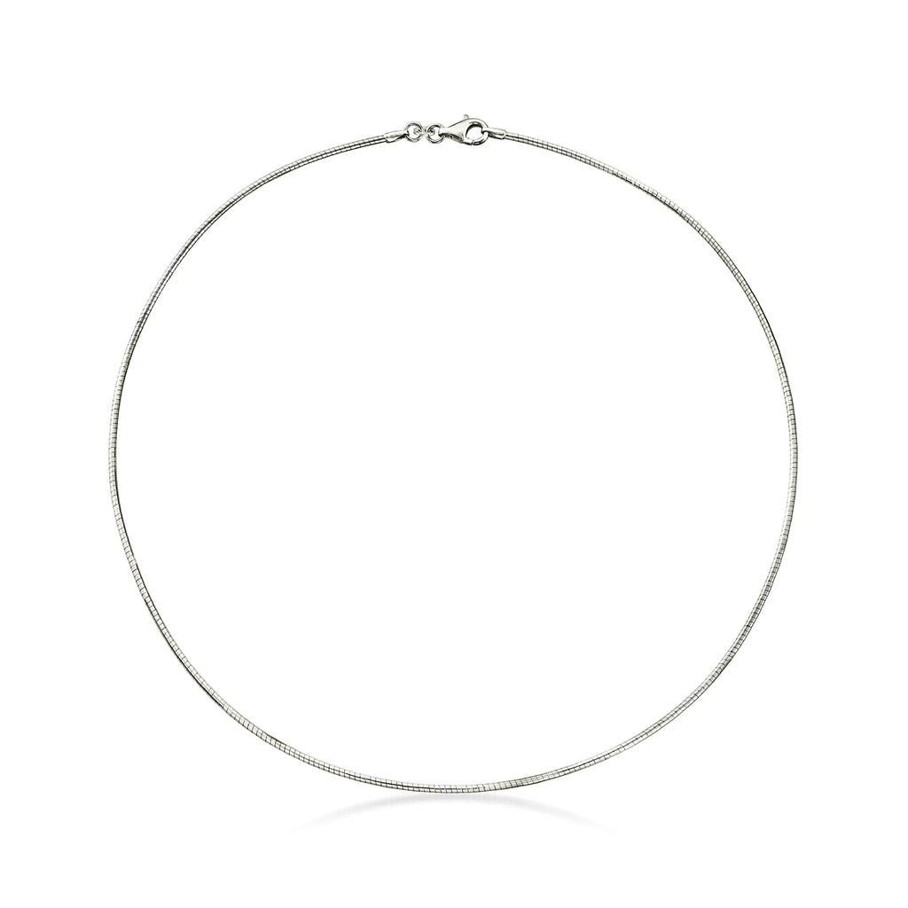Ross-Simons Adult 1.5mm Sterling Omega Italian Women's, Silver Necklace,