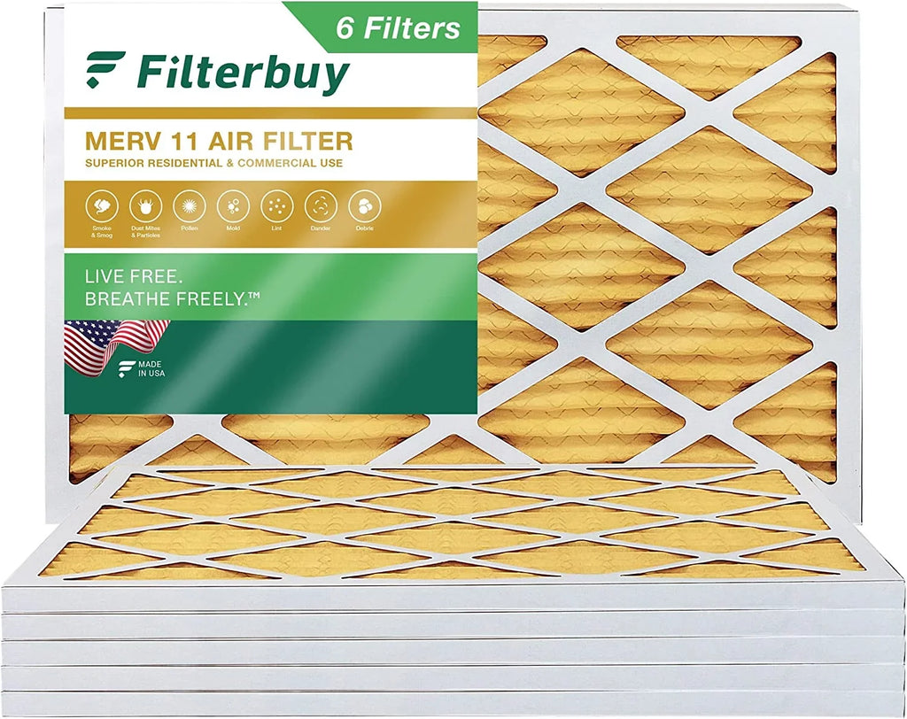 MERV Filters (6-Pack) AC Pleated 11 Air HVAC Furnace 12x30x1 Filterbuy