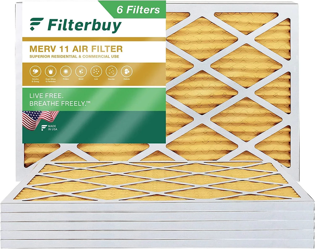 MERV Filters (6-Pack) AC Pleated 11 Air HVAC Furnace 12x30x1 Filterbuy