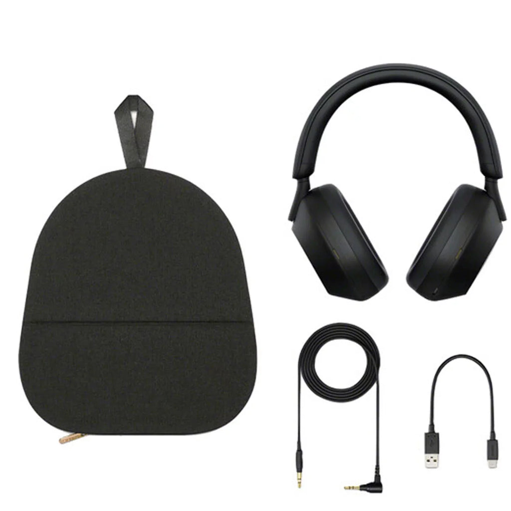 Charging Playback Time, Control Sony Calling, Cube Alexa Kit WH-1000XM5 30 Over-Ear and Voice - with Hours Headphones Hands-Free Noise-Canceling Charger Wireless (Black), Portable