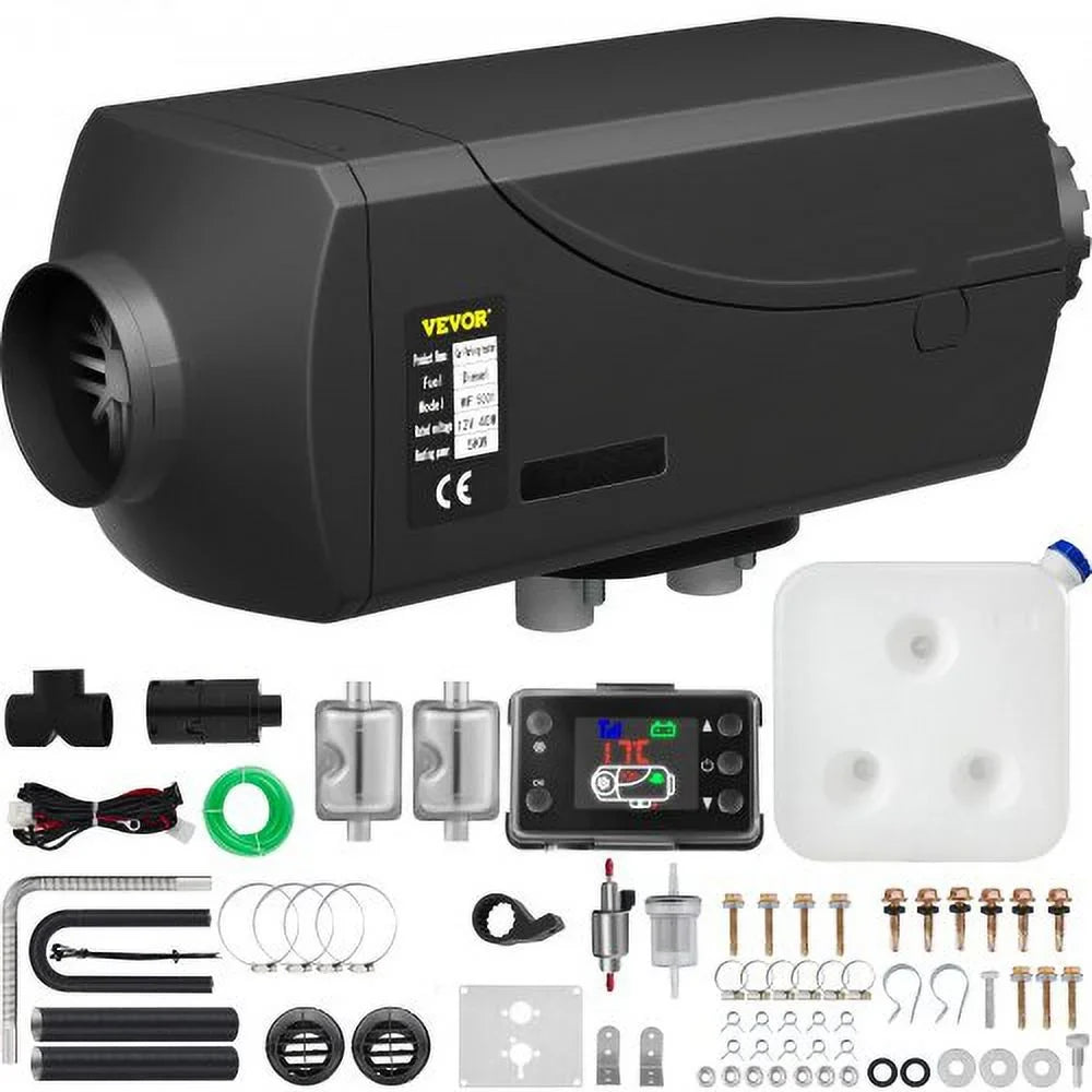 Heater with 12V Diesel Mufflers Heater Parking and LCD Boats RV Trailer Diesel Heater Motorhome Diesel 5KW 5KW Thermostat for Bus Air VEVOR Double