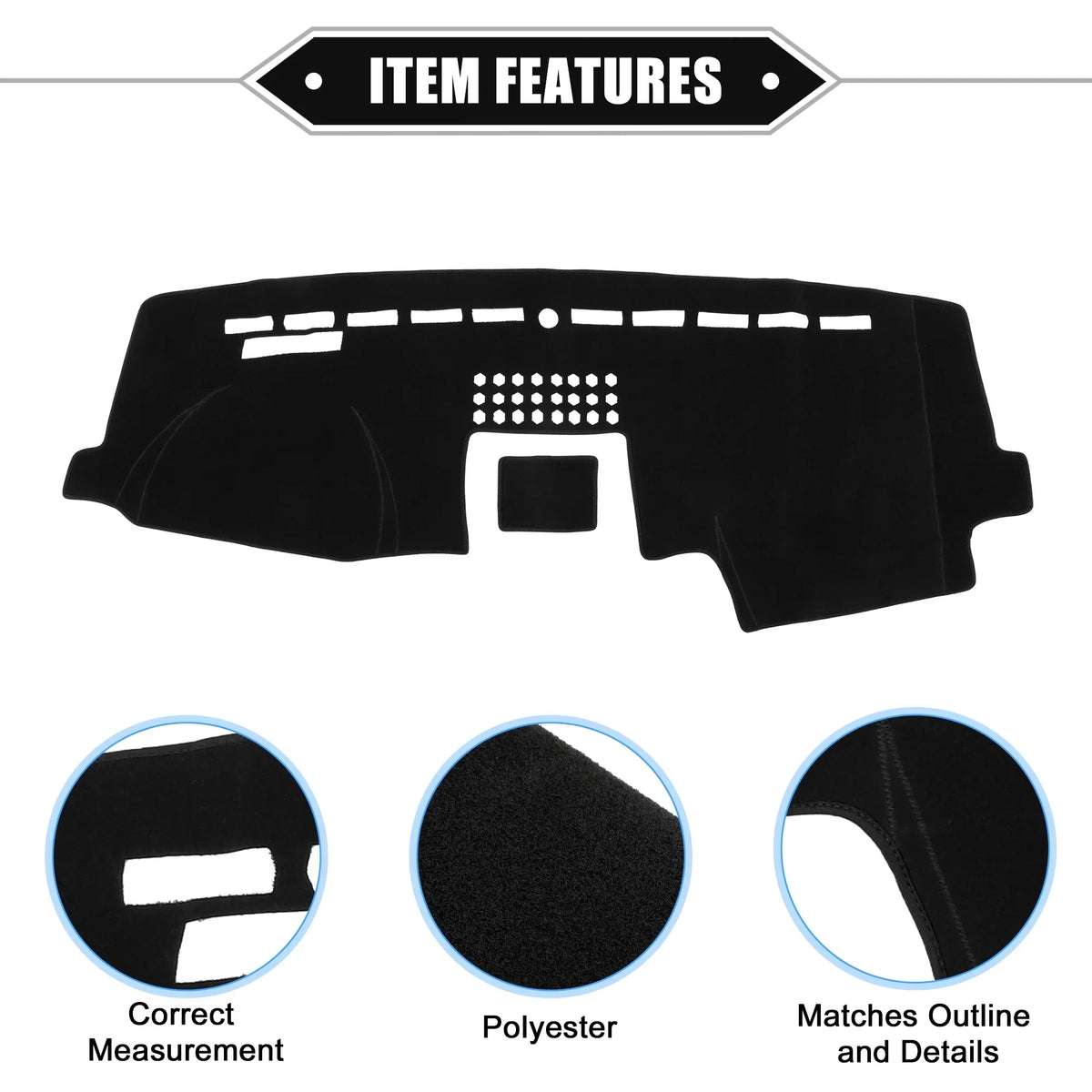 Cover 2015-2020 Bargains F150 Dashboard Unique for Console Mat Car Protective Ford Center Compatible Polyester