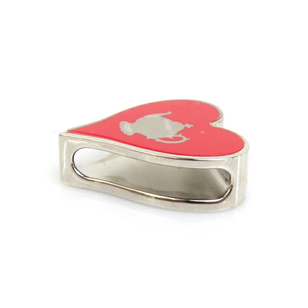 (Good) Tea Scarf Muffler Pre-Owned Time Silver/Red Women's HERMES Ring Metal/Enamel