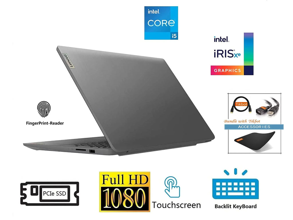 w/Accessories i5-1135G7 Xe Wi-Fi 3 IdeaPad Camera, Fingerprint, Lenovo Graphics, IPS 15.6" 2021 Type-C, FHD 6, | Display, Iris (>i7-1065G7), 512GB Touchscreen (20GB Laptop, PCIe RAM SSD)