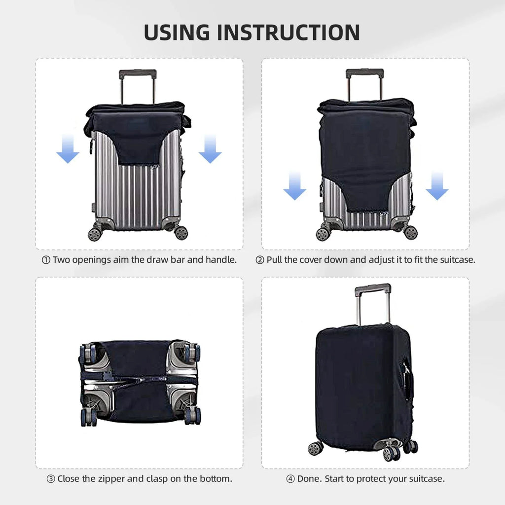 Cover Protector Travel Dark Dust-Proof Ocsxa And Stripes Print Cover Suitcase 18-32inch Blue For Flamingos Luggage Pink