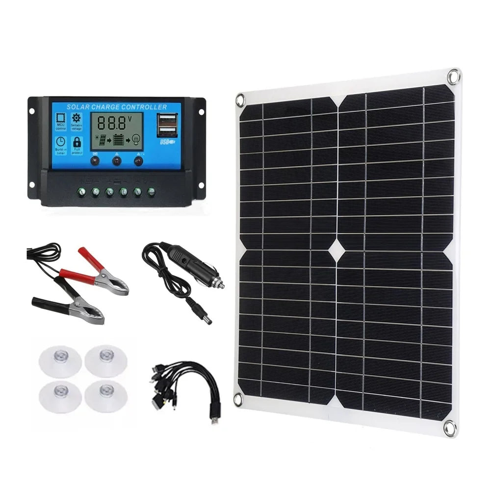 Panel Dual 25w 100a Waterproof Pwm Rer Usb 12/24v 18v Solar Kit With Usb 100a 12/24v Pwm With Charging Solar 100a Solar With plate,Kit Waterproof Rv Solar 12/24v Marine Pwm