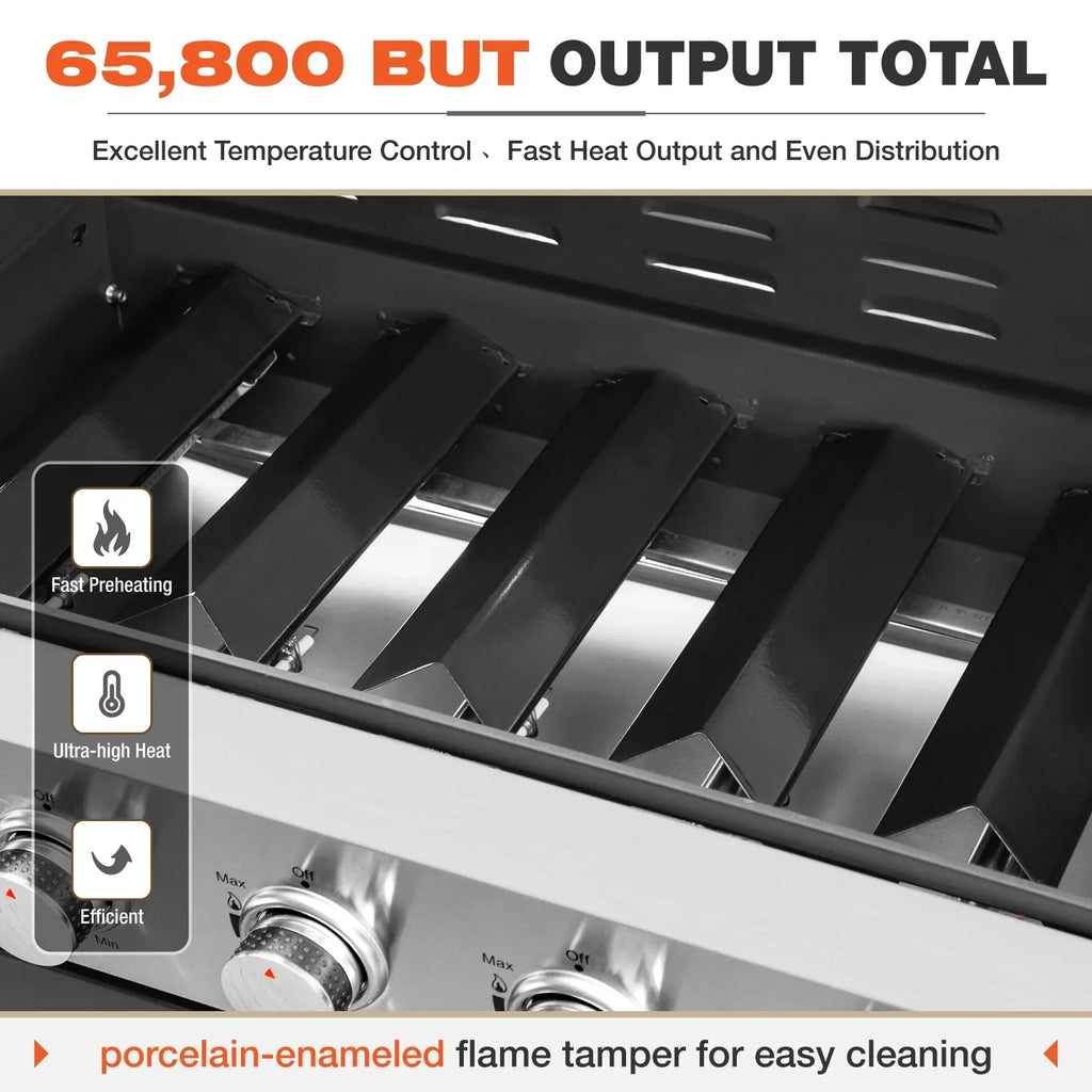 Burner Living Propane Summit Gas with Side Grill BBQ Stainless Burner Grill Steel 6