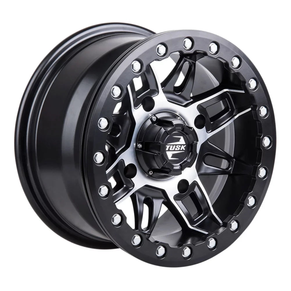 15x7 2021-2022 For 4/137 5.0 Defender Wheel Lone HD10 Tusk Beadlock CAN-AM Wasatch Machined/Black Star 2.0 + Pro