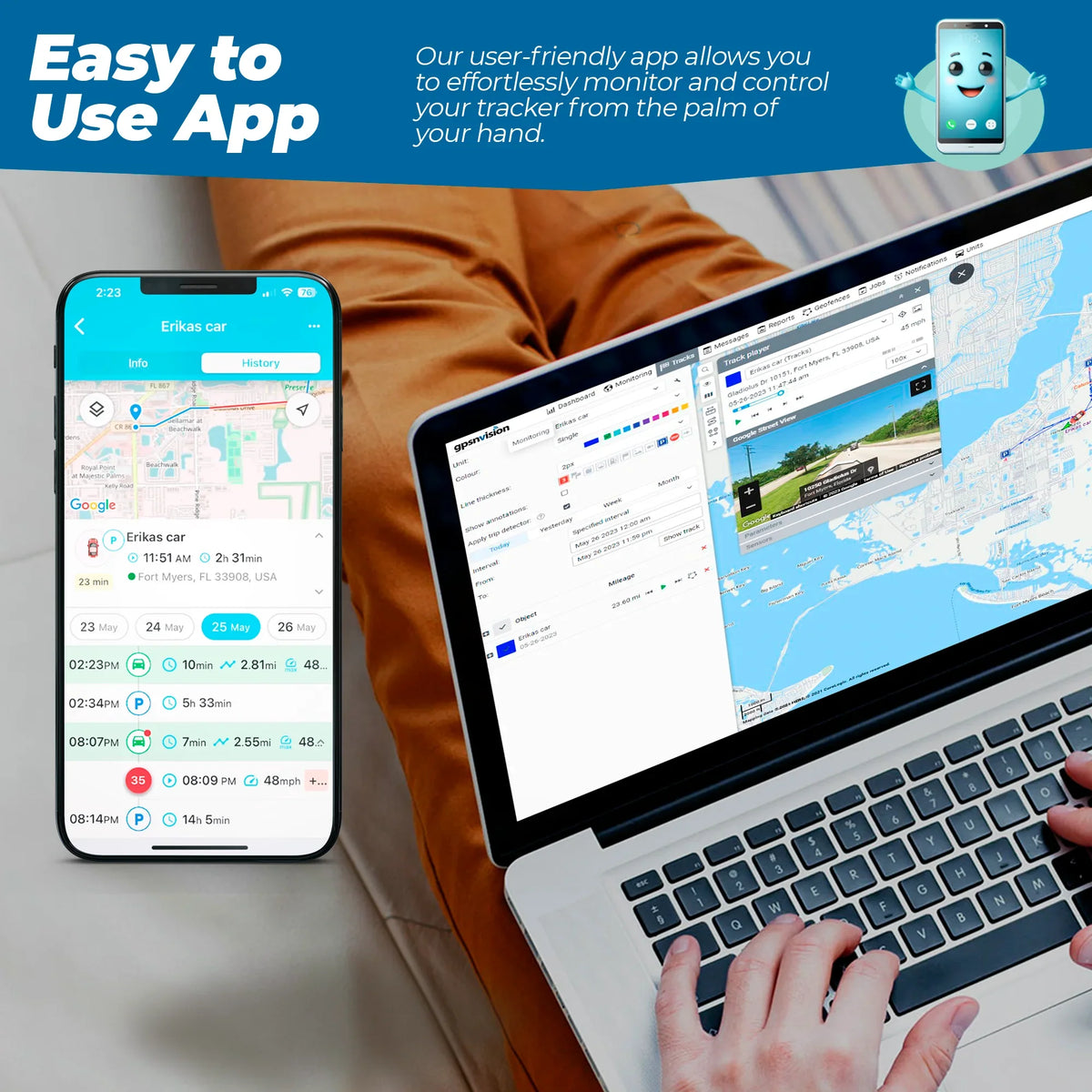 GPS Device, and Hidden Theft Devices Magnetic Life. Tracker GPS 2 Real-Time Vehicles, Month Tracker Battery Car Alert Long Tracker, Ready-to-Use LTE Tracking for Waterproof Portable with