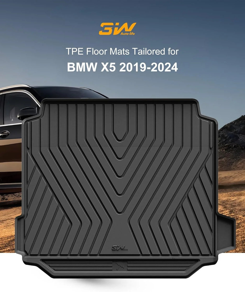 X5 Custom for Mat TPE Netting Heavy Black Fit (Not Fit X5 3W BMW Kit) Trunk Cargo Trunk Weather Liner with All TPE Duty BMW 2019-2024 Side Mats for and Liner Hybrid