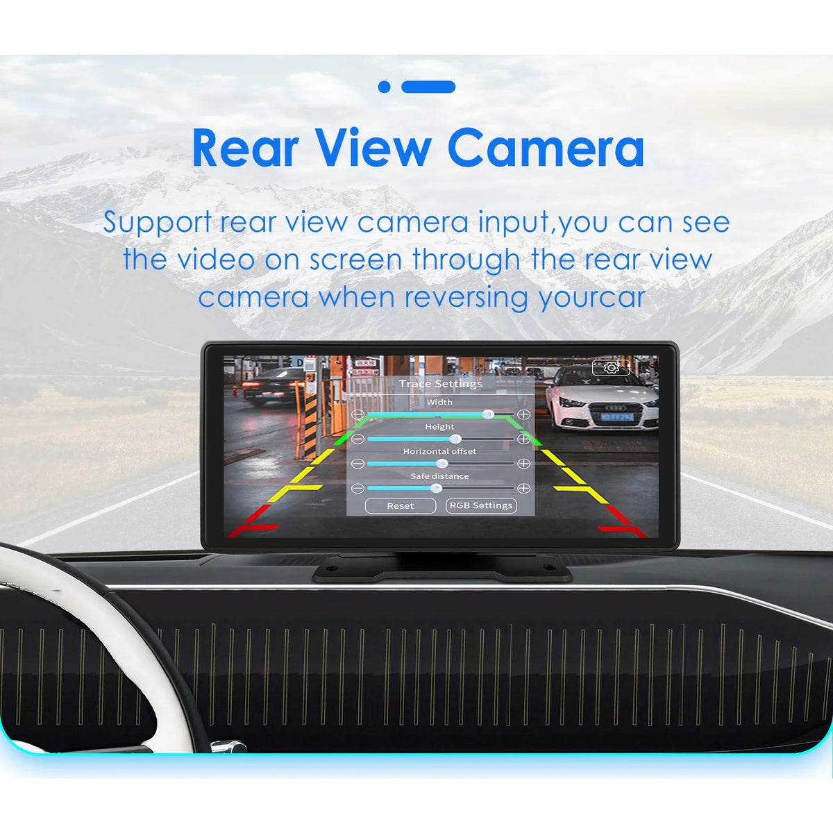 Player Adjustable 360° Apple Head Bluetooth Radio GPS Android Navigation Touchscreen 10.26" FM Link Carplay Stereo Car Auto Unit Mirror