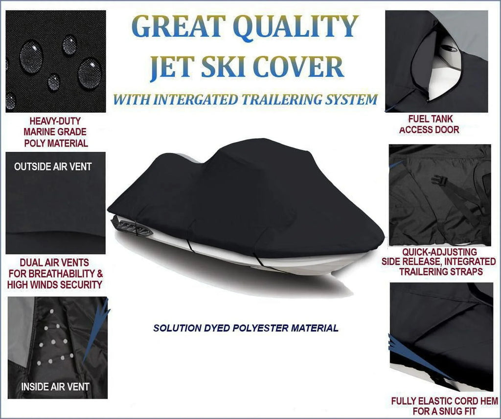 785 Compatible 1-2 Seater 600D SKI PWC Cover BLACK JET Polaris 1999 Pro for 2000