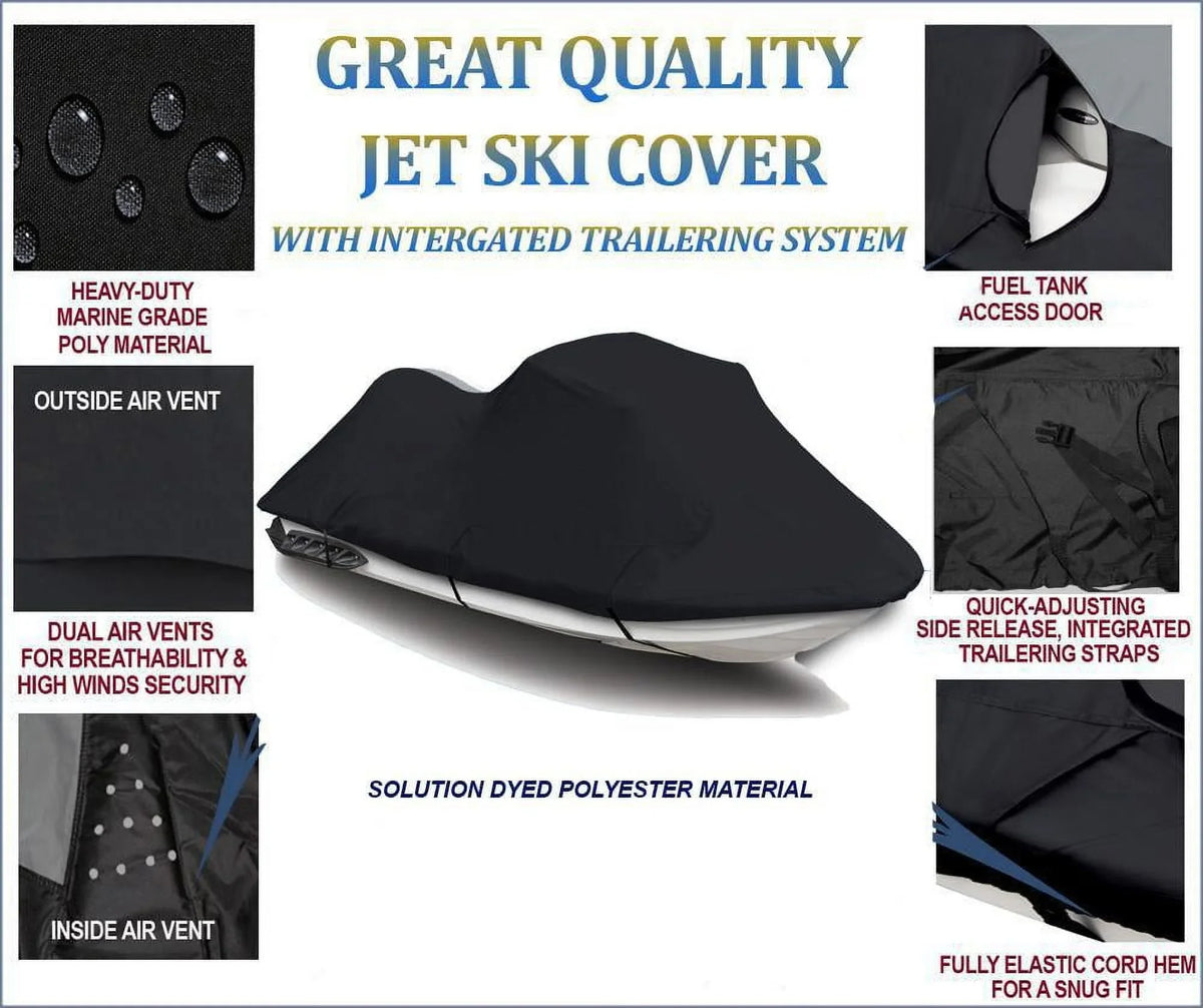 785 Compatible 1-2 Seater 600D SKI PWC Cover BLACK JET Polaris 1999 Pro for 2000
