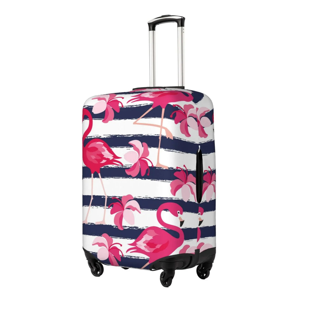 Cover Protector Travel Dark Dust-Proof Ocsxa And Stripes Print Cover Suitcase 18-32inch Blue For Flamingos Luggage Pink