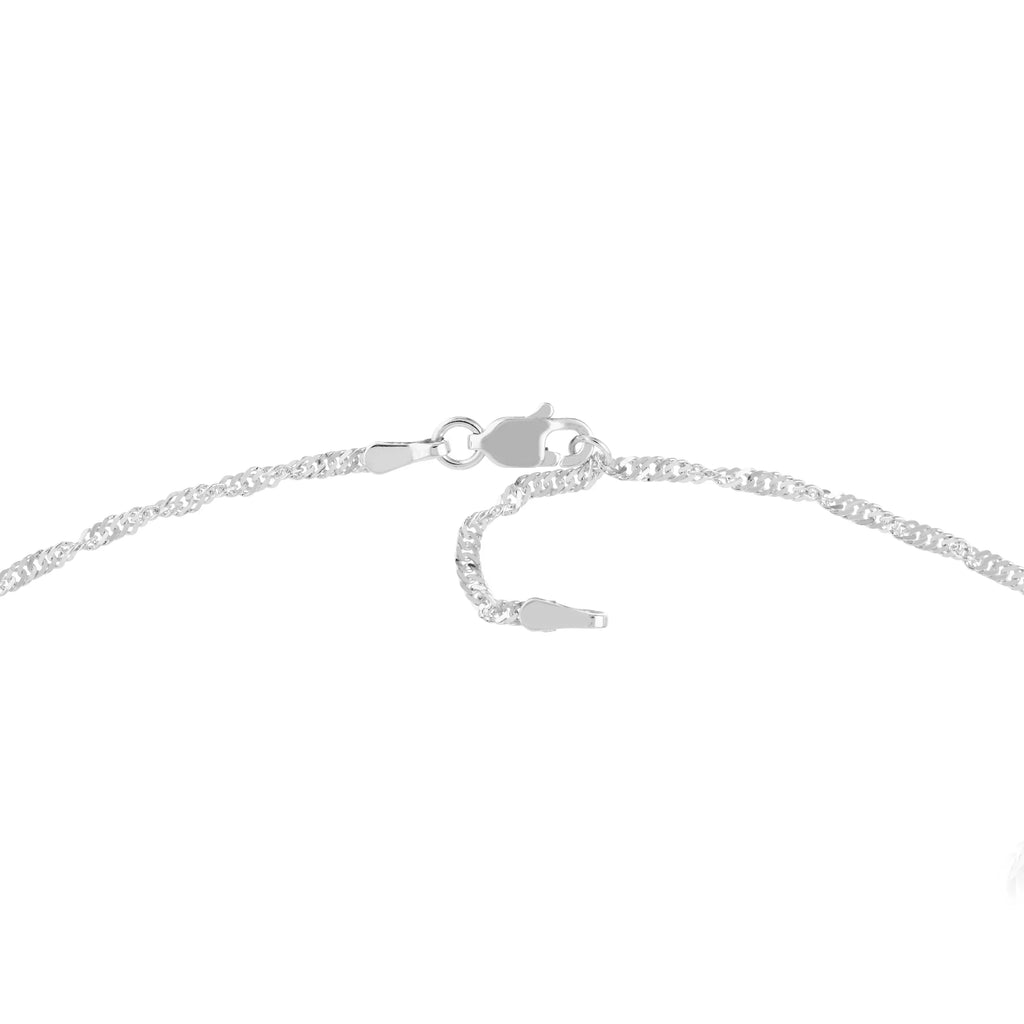 Women's Adjustable Anklet 1.7mm Singapore 14K Gold White 9"-10"