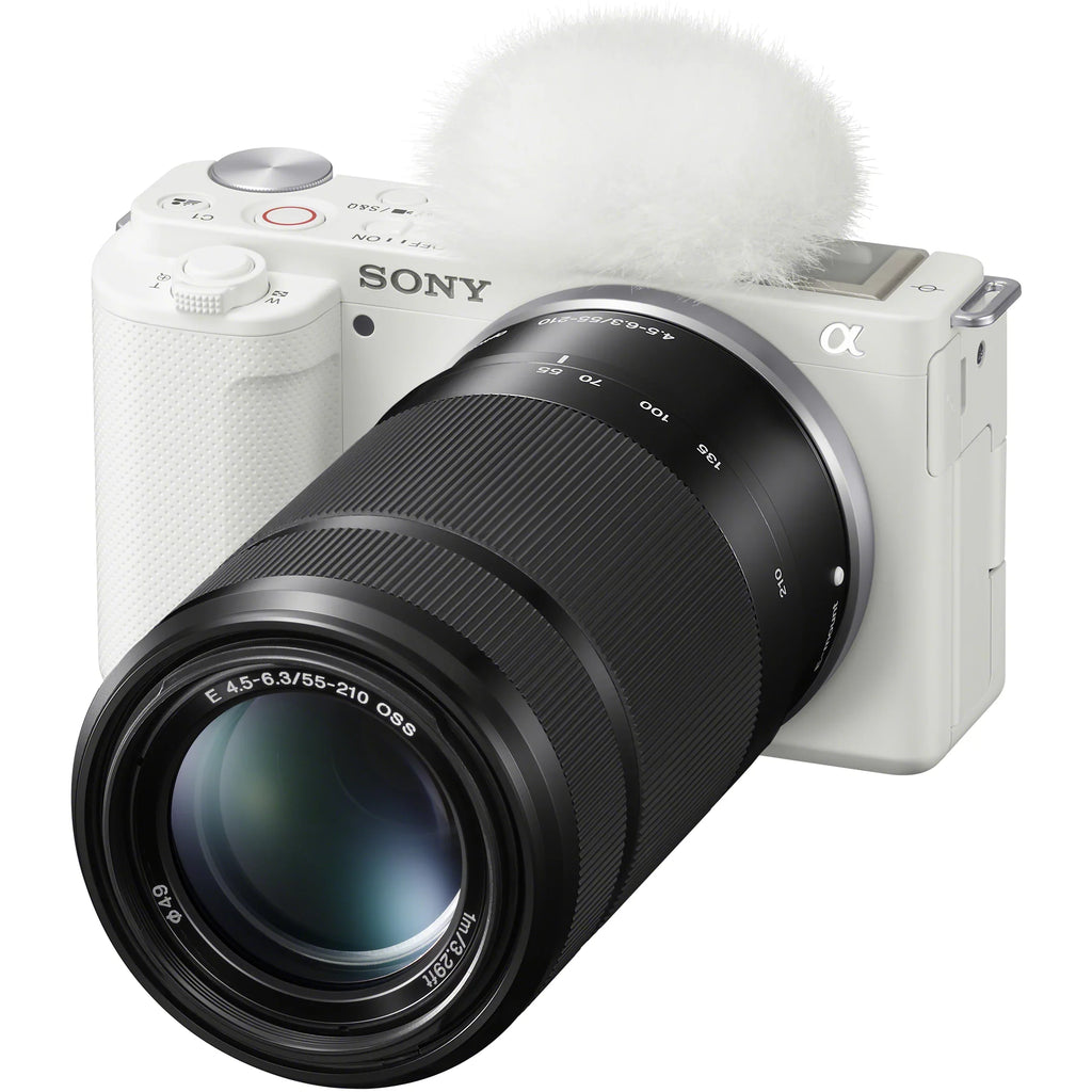 Camera Telephoto Bundle + ZV-E10 Lens + Mirrorless & Battery 16-50mm Case & Angle ILCZV-E10L/W Kit Accessories Deco Sony with White Set Wide Lenses + Extra Gear Vlog Alpha 2 55-210mm APS-C Filter +