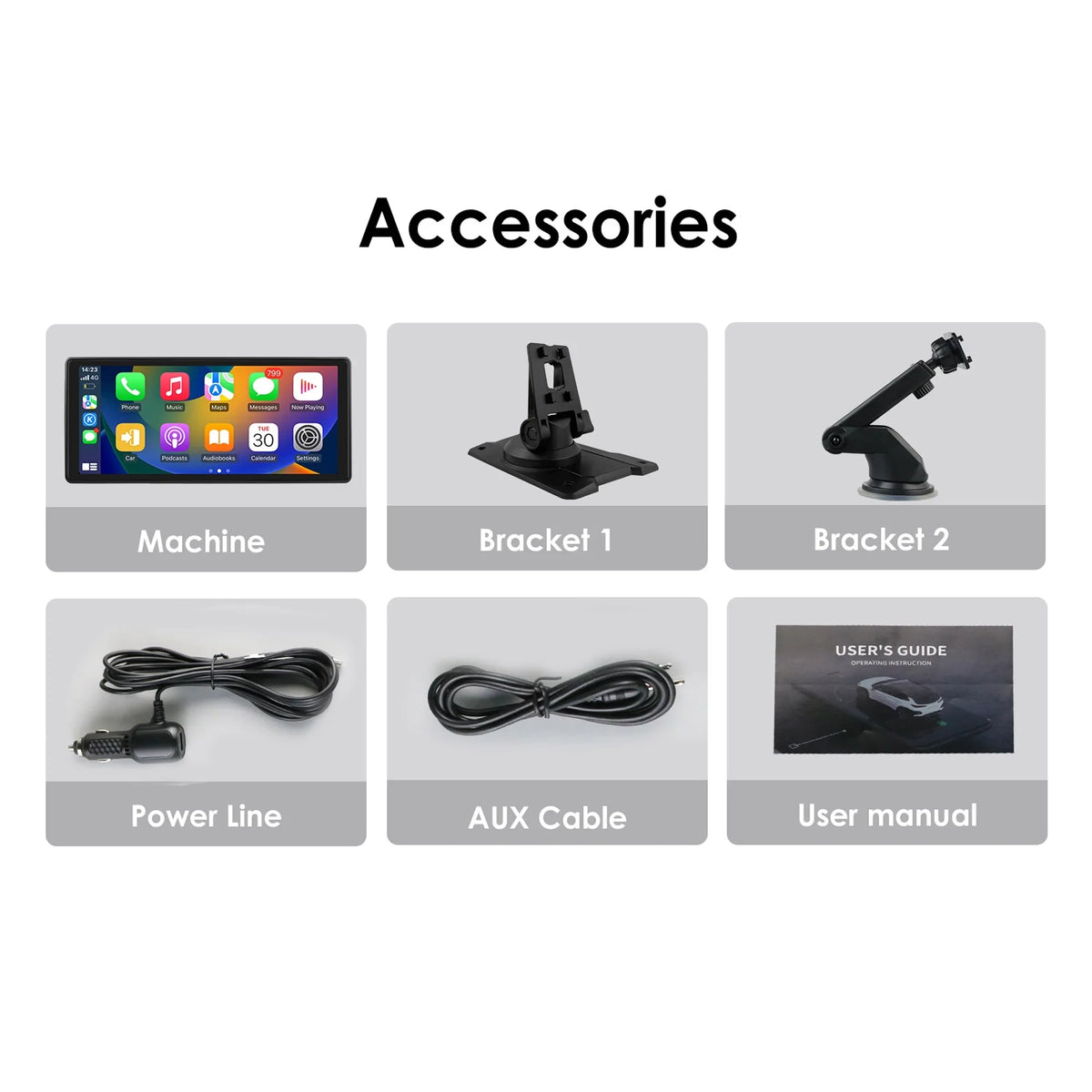 Player Adjustable 360° Apple Head Bluetooth Radio GPS Android Navigation Touchscreen 10.26" FM Link Carplay Stereo Car Auto Unit Mirror