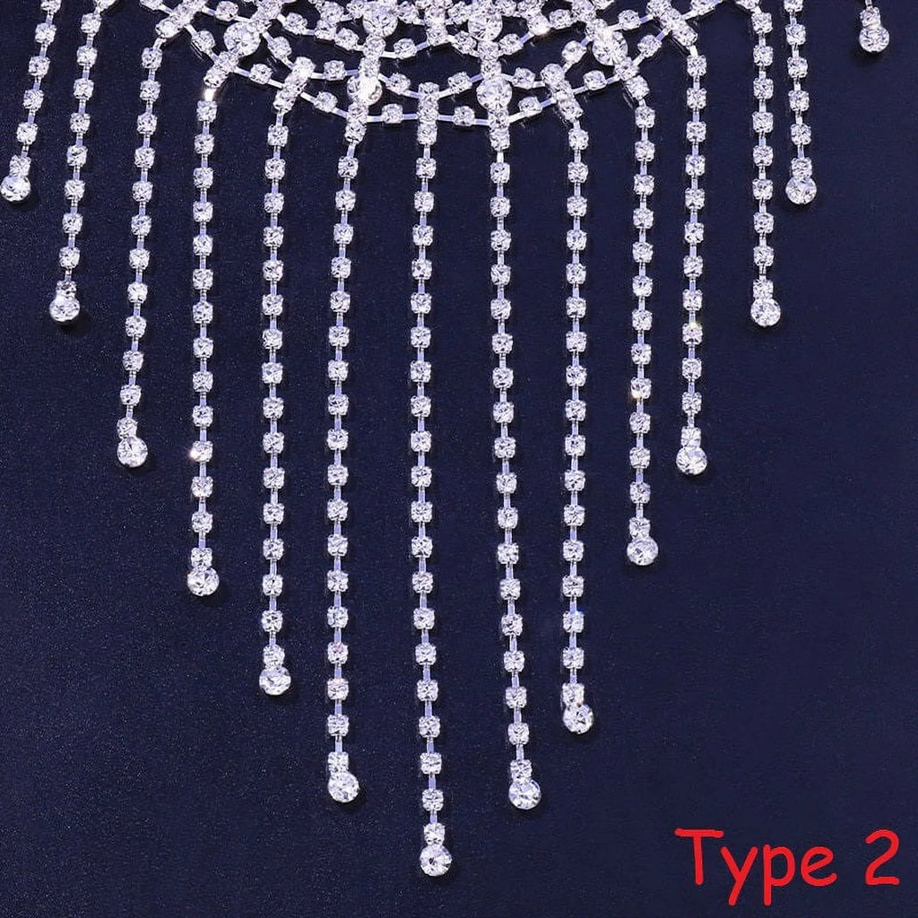 Mask Accessories Rhinestone Crystal Tussle Face Women Jewelry Halloween