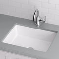 Sink with Rectangular Miseno 17 Bathroom x Rear Overflow, in. 13 Undermount White