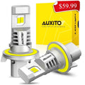 Upgraded 2PCS Bulbs, LED Bulb H13 White with 2024 Bright,6500K Headlight H13 LED Fan, Headlight Bulbs, 9008 9008 800% Super Wireless AUXITO